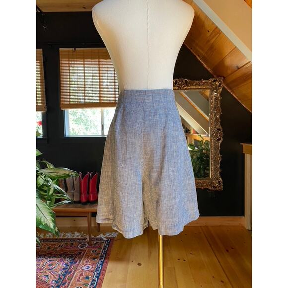 Linen Shorts Black White Gingham - Picture 2 of 7